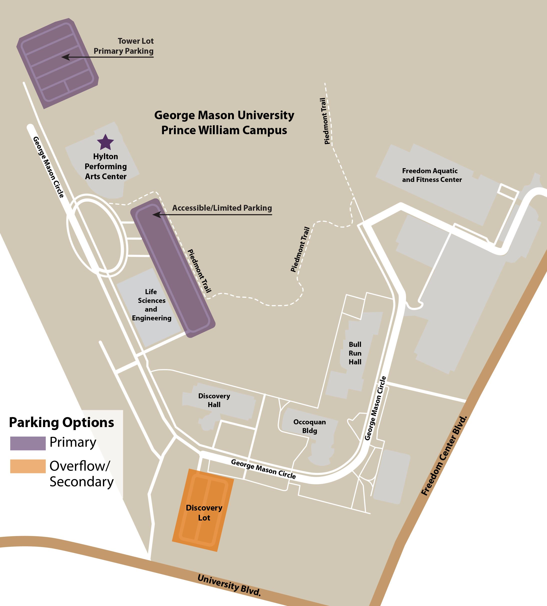 Hylton Center Parking Map